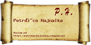 Petrács Hajnalka névjegykártya